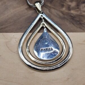 Vintage Napier Teardrop Two Tone Branded Necklace